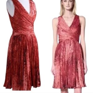 Halston Heritage Faux Wrap Accordion Dress